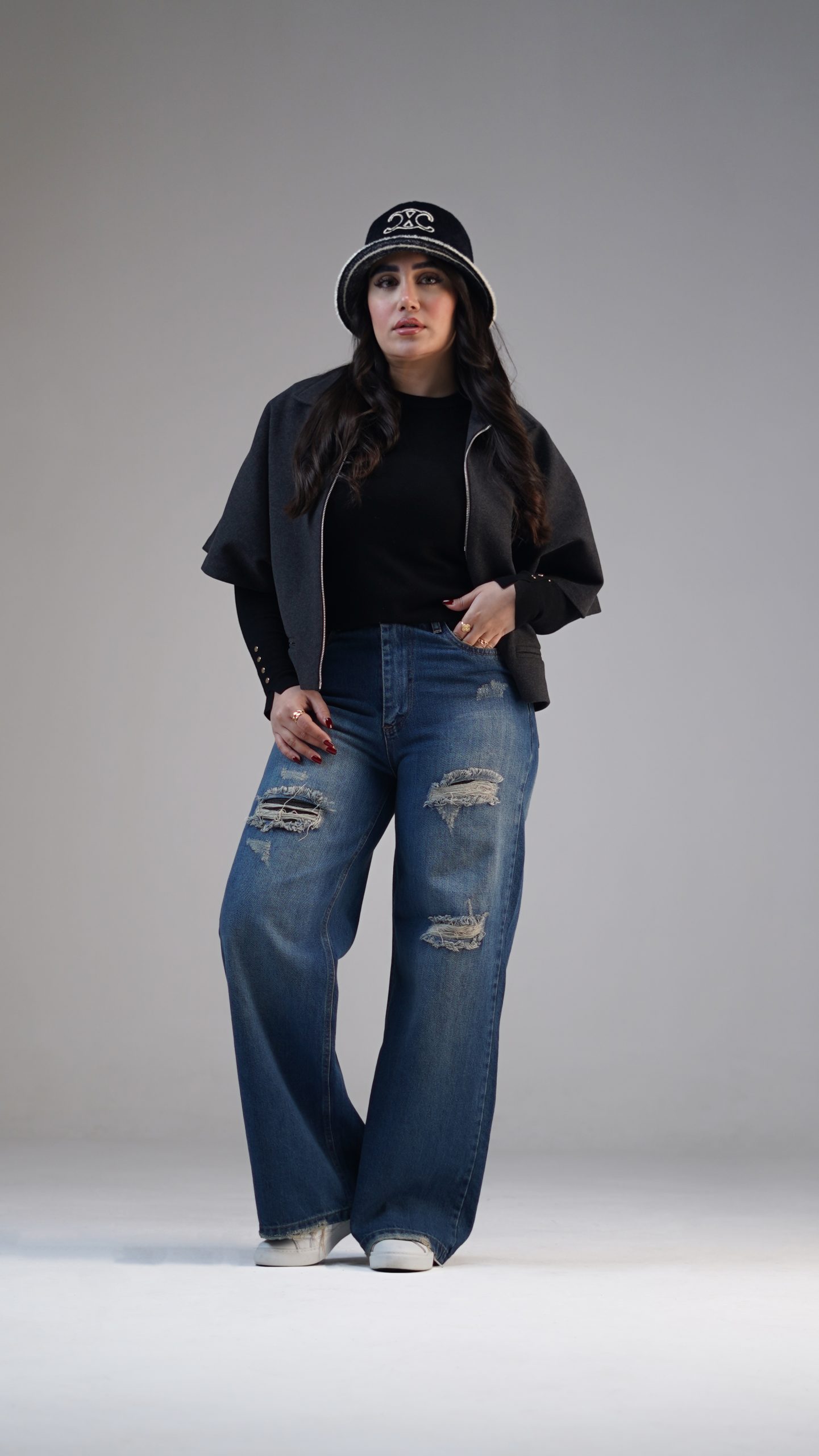 شلوار بگ استریت زنانه زاپ دارcode443