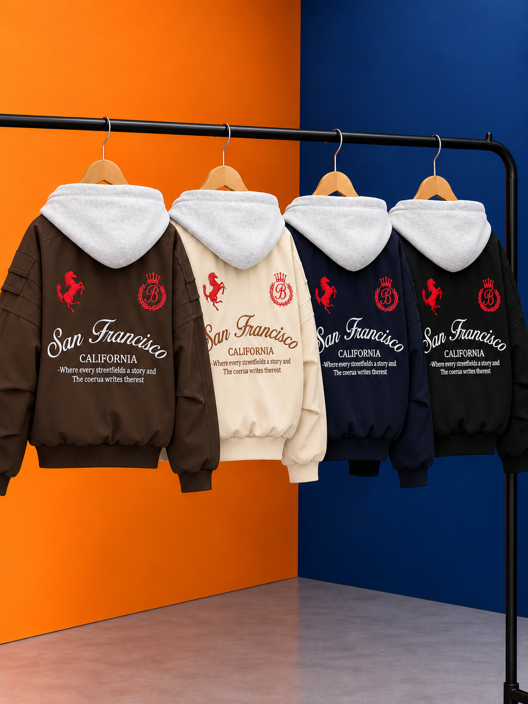 Four Embroidered Jackets on Display Four Embroidered Jackets on Display