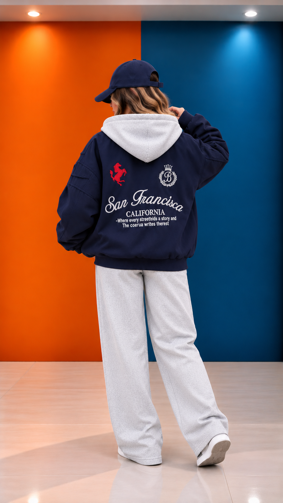 Split-Color Streetwear Studio Pose Split Color Streetwear Studio Pose
